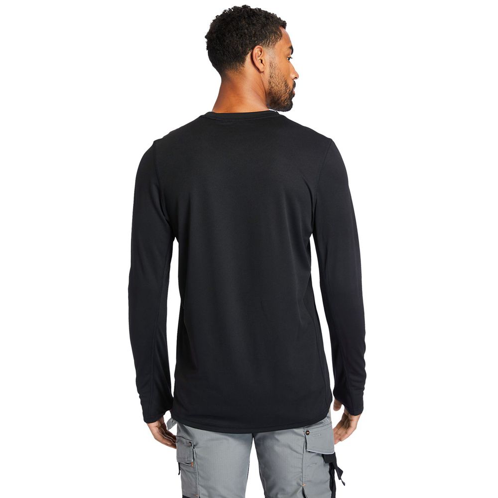 Timberland Μπλουζάκια Ανδρικα Μαυρα - Pro® Wicking Good Long Sleeve - Greece 8461792-JO